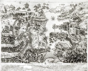 Mapa obléhání Malty v roce 1565